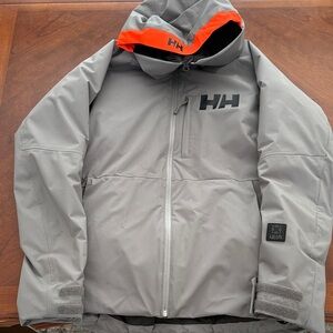 Helly Hansen Charcoal Jacket with Bright Orange Trim Men’s Medium